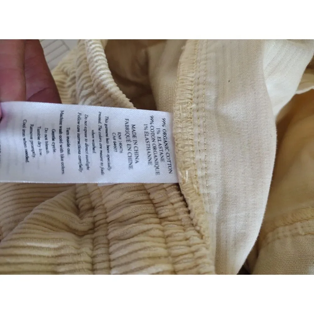 Faherty Shorts Man's XXL Light Yellow Corduroy Cord 6